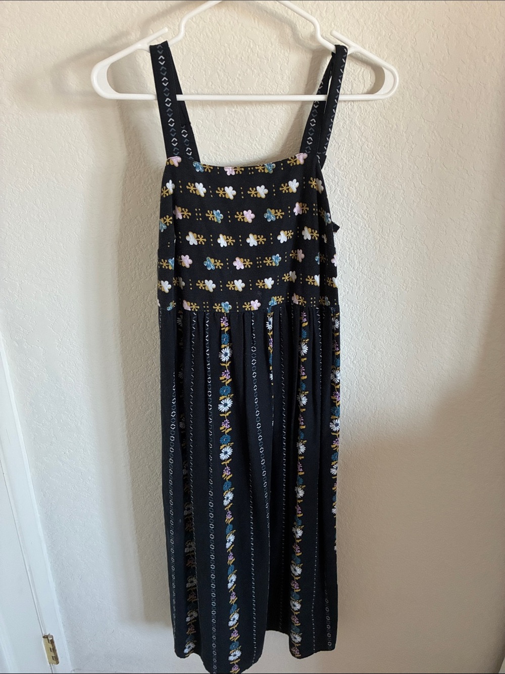 Sonoma Black Floral Sundress with Multicolor Blooms